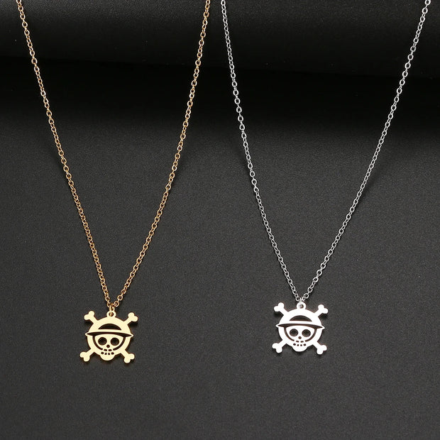 ⚓ Collier One Piece Jolly Roger – Édition Or & Argent 🏴‍☠️