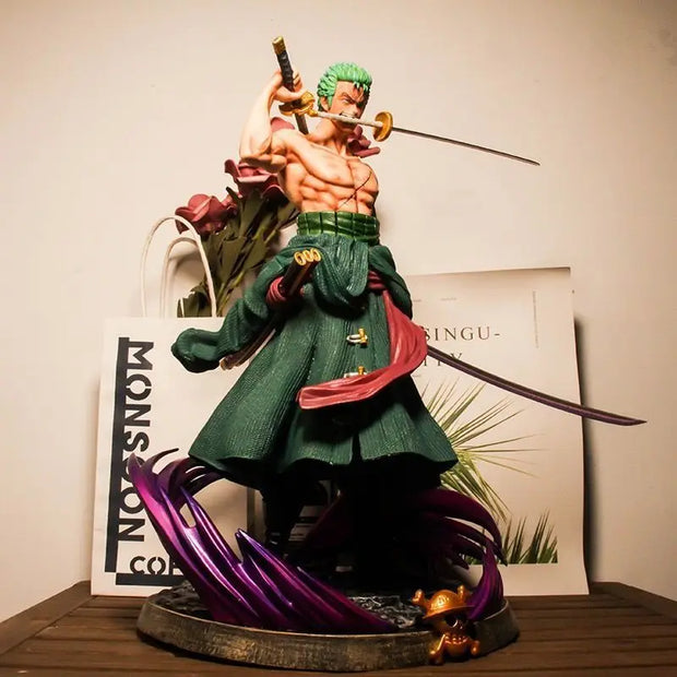 ⚔️ Figurine Zoro One Piece – Édition Santoryu 21 cm 🗡️ | Tête Interchangeable