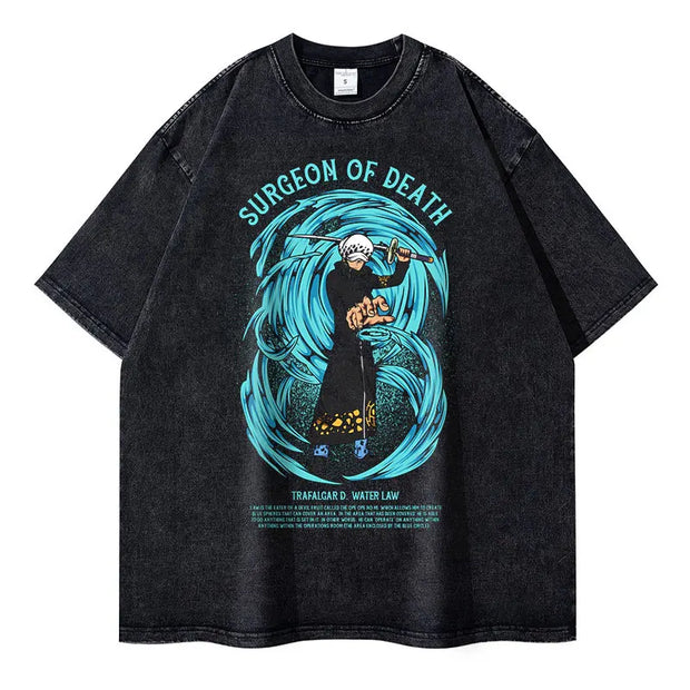 🏴‍☠️ T-shirt Oversize Trafalgar Law – Le Chirurgien de la Mort ⚔️💙