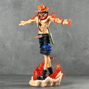 🔥 Figurine Portgas D. Ace LED | Flamme Légendaire avec Base Lumineuse 🏴‍☠️✨