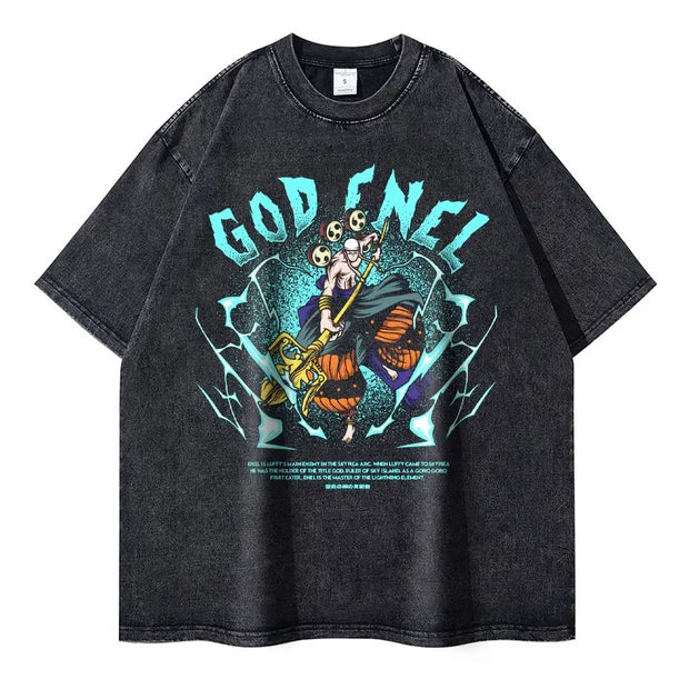 🏴‍☠️ T-shirt Oversize Enel – Le Dieu de la Foudre ⚡💙