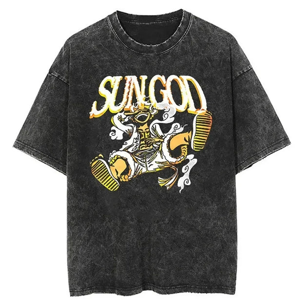 🏴‍☠️ T-shirt Oversize Luffy Gear 5 – Sun God Nika ☀️🔥