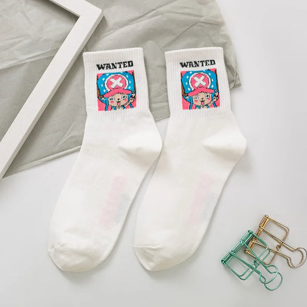 🧦 Chaussettes One Piece – Modèles Luffy, Chopper & Crew (Unisex) 🏴‍☠️
