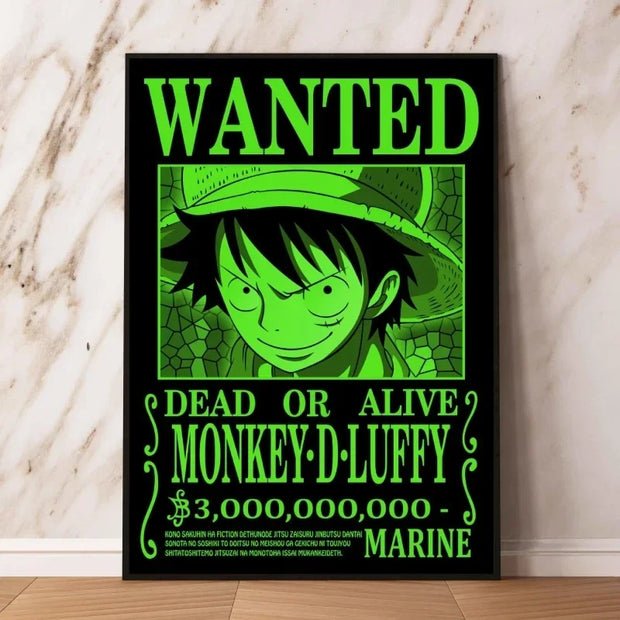 🏴‍☠️ Poster Wanted Monkey D. Luffy – Prime de 3,000,000,000 💰