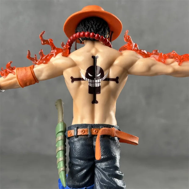 🔥 Figurine Portgas D. Ace LED | Flamme Légendaire avec Base Lumineuse 🏴‍☠️✨