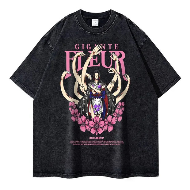 🌸 T-shirt Oversize Nico Robin – Gigante Fleur ! 🌸