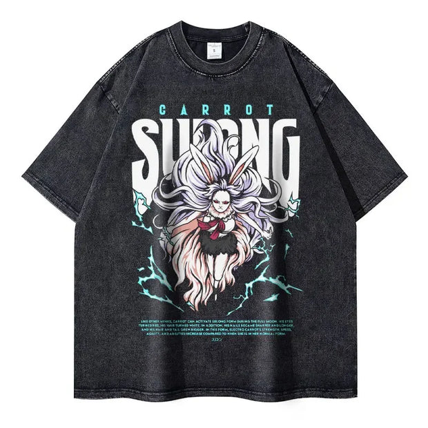 🏴‍☠️ T-shirt Oversize Carrot Sulong – La Guerrière Électrisante ⚡🐰