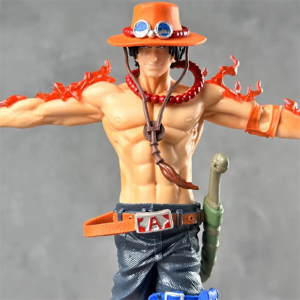 🔥 Figurine Portgas D. Ace LED | Flamme Légendaire avec Base Lumineuse 🏴‍☠️✨