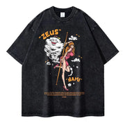 🏴‍☠️ T-shirt Oversize Nami & Zeus – La Reine de la Foudre ⚡🧡