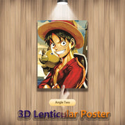 Poster One Piece en Relief 3D - Ace, Luffy & Sabo – Effet Lenticulaire 🏴‍☠️
