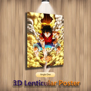Poster One Piece 3D Luffy Gear 5 – Effet Lenticulaire 🏴‍☠️