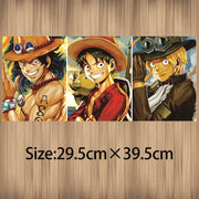 Poster One Piece en Relief 3D - Ace, Luffy & Sabo – Effet Lenticulaire 🏴‍☠️