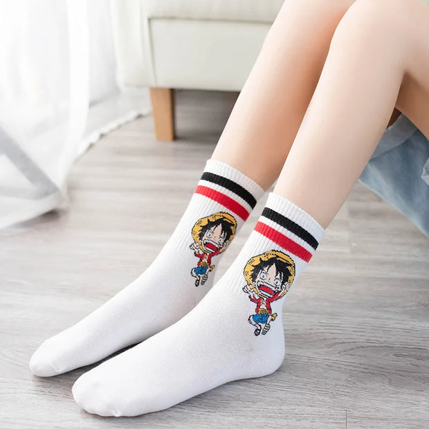🧦 Chaussettes One Piece – Modèles Luffy, Chopper & Crew (Unisex) 🏴‍☠️