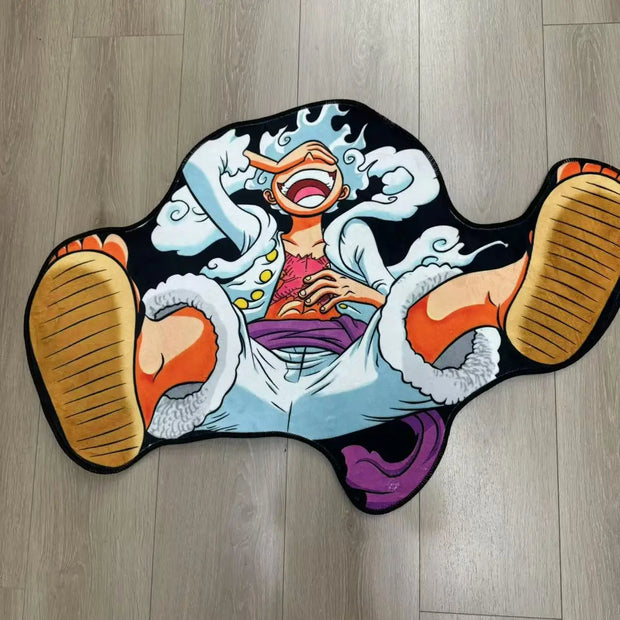 🔥 Tapis One Piece – Luffy Gear 5 en Plein Rire ! 🏴‍☠️
