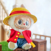 🧢 Tenue Pirate pour Peluche Labubu – Style Luffy One Piece 🏴‍☠️