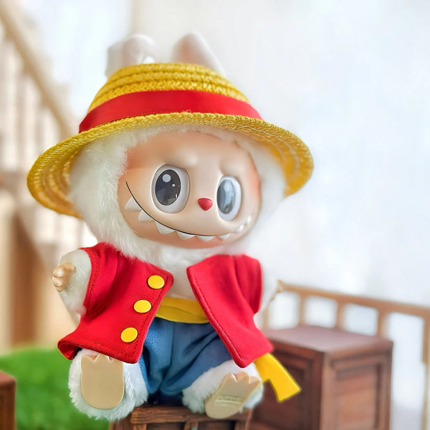 🧢 Tenue Pirate pour Peluche Labubu – Style Luffy One Piece 🏴‍☠️