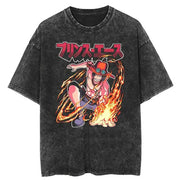 🔥 T-shirt Oversize Portgas D. Ace – Le Poing Ardent 🔥