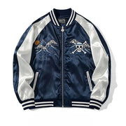 🧥 Veste Brodée One Piece Wano – Zoro, Sanji & Luffy | Style Japonais 🏴‍☠️
