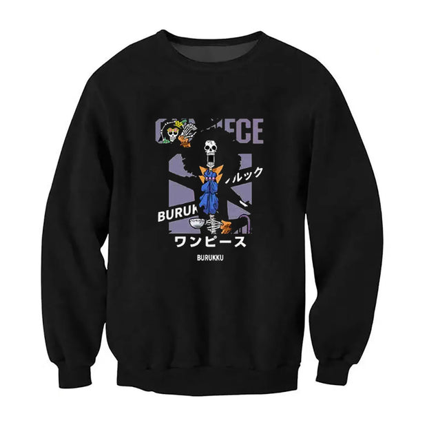 💀 Sweat One Piece Brook – Édition Soul King | Design Violet & Noir - Unisexe