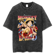 🏴‍☠️ T-Shirt One Piece Monkey D. Luffy – Vintage & 100% Coton 🌊🔥