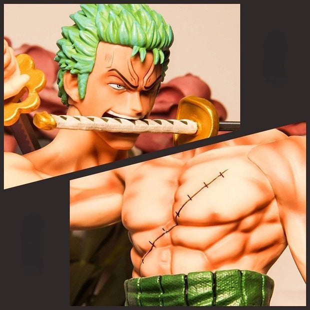 ⚔️ Figurine Zoro One Piece – Édition Santoryu 21 cm 🗡️ | Tête Interchangeable