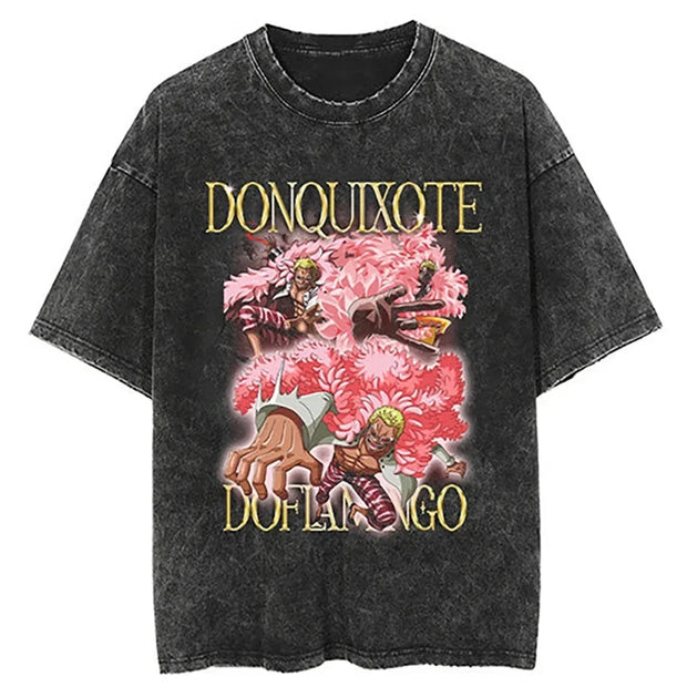 🕶️ T-shirt Oversize Donquixote Doflamingo – Le Roi de Dressrosa 🦩🔥