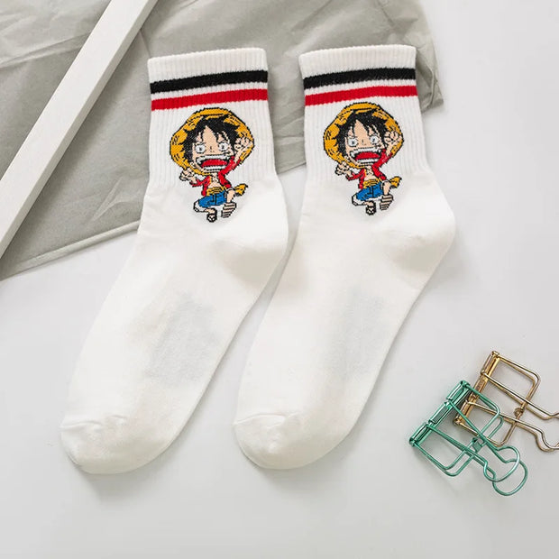 🧦 Chaussettes One Piece – Modèles Luffy, Chopper & Crew (Unisex) 🏴‍☠️