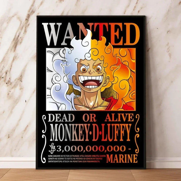 🏴‍☠️ Poster Wanted Monkey D. Luffy Gear 5 – Prime de 3,000,000,000 💰