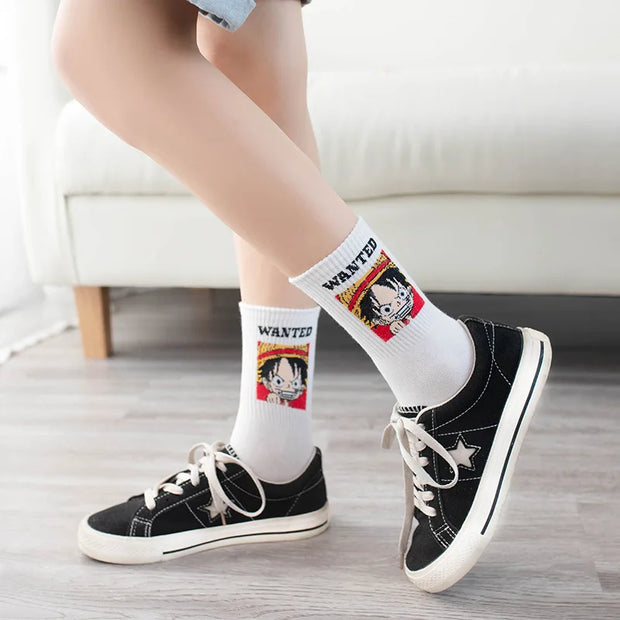 🧦 Chaussettes One Piece – Modèles Luffy, Chopper & Crew (Unisex) 🏴‍☠️