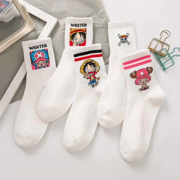 🧦 Chaussettes One Piece – Modèles Luffy, Chopper & Crew (Unisex) 🏴‍☠️