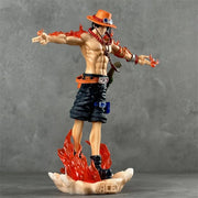🔥 Figurine Portgas D. Ace LED | Flamme Légendaire avec Base Lumineuse 🏴‍☠️✨