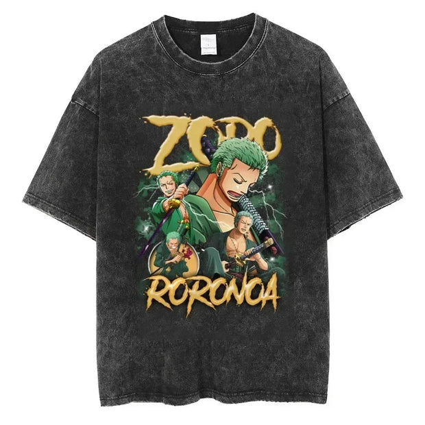 🏴‍☠️ T-shirt Oversize Roronoa Zoro – La Légende du Santoryu ⚔️🌪️