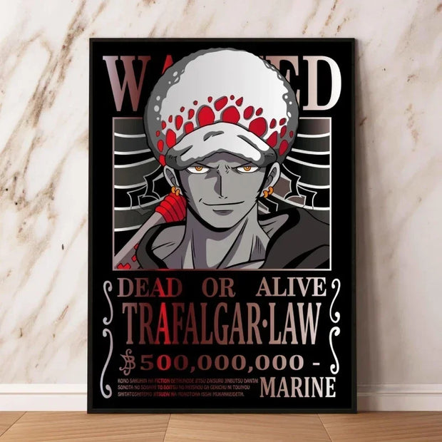 🏴‍☠️ Poster Wanted Trafalgar Law – Prime de 500,000,000 💰