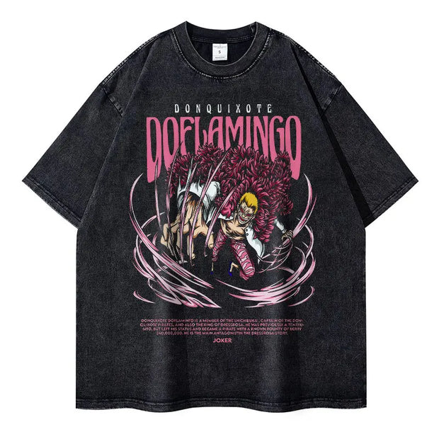 🏴‍☠️ T-shirt Oversize Doflamingo – Le Démon Céleste 🦩💀