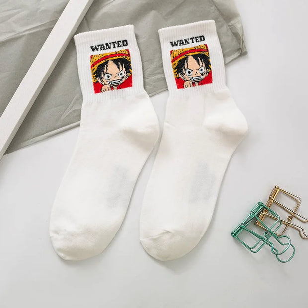 🧦 Chaussettes One Piece – Modèles Luffy, Chopper & Crew (Unisex) 🏴‍☠️