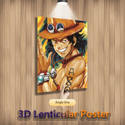 Poster One Piece en Relief 3D - Ace, Luffy & Sabo – Effet Lenticulaire 🏴‍☠️