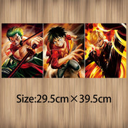 Poster One Piece en Relief 3D – Zoro, Luffy & Sanji | Effet Lenticulaire 🏴‍☠️