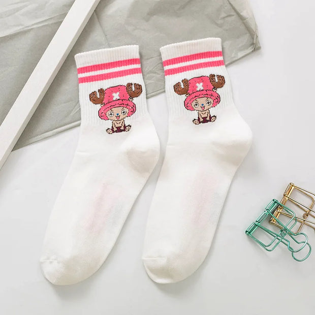 🧦 Chaussettes One Piece – Modèles Luffy, Chopper & Crew (Unisex) 🏴‍☠️