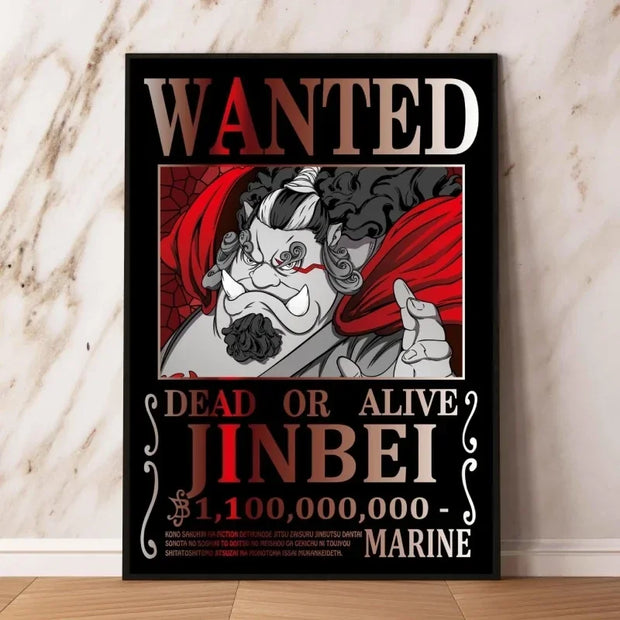 📜 Poster Wanted Jinbei – Prime de 1,1 Milliard de Berrys ! 🏴‍☠️