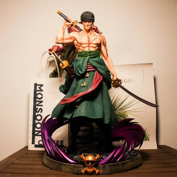 ⚔️ Figurine Zoro One Piece – Édition Santoryu 21 cm 🗡️ | Tête Interchangeable