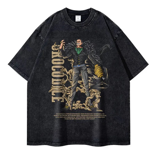 🔥 T-shirt Oversize Crocodile – Le Shichibukai Impitoyable ! 🏴‍☠️🐊