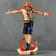 🔥 Figurine Portgas D. Ace LED | Flamme Légendaire avec Base Lumineuse 🏴‍☠️✨