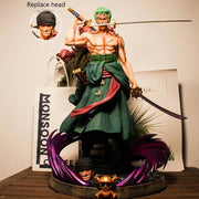 ⚔️ Figurine Zoro One Piece – Édition Santoryu 21 cm 🗡️ | Tête Interchangeable