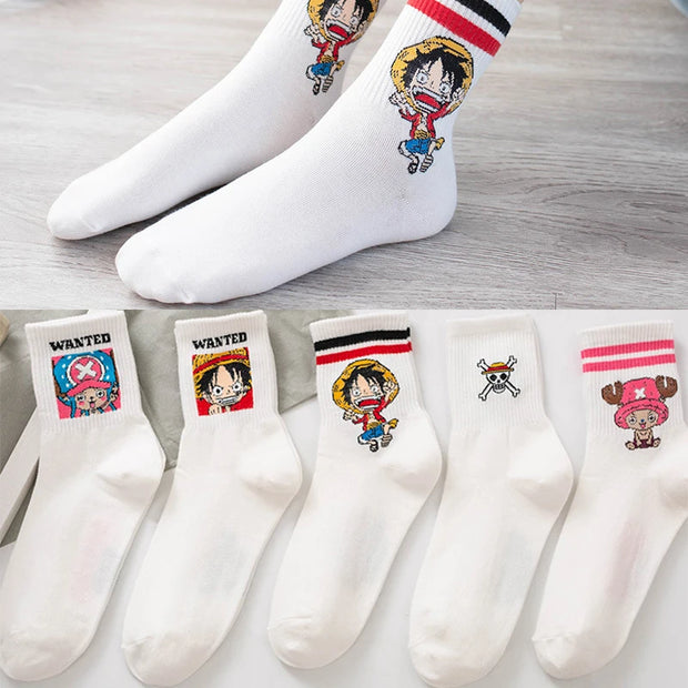 🧦 Chaussettes One Piece – Modèles Luffy, Chopper & Crew (Unisex) 🏴‍☠️
