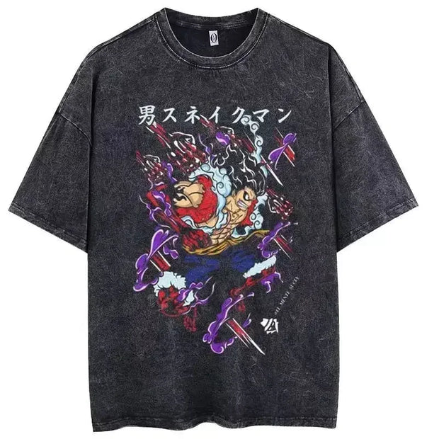 🏴‍☠️ T-Shirt One Piece Luffy Gear 5 Snakeman – Style Vintage & 100% Coton 🔥🐍