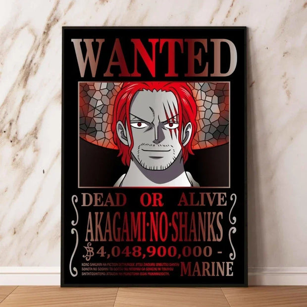 🏴‍☠️ Poster Wanted Akagami Shanks – Prime de 4,048,900,000 💰
