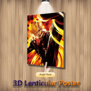 Poster One Piece en Relief 3D – Zoro, Luffy & Sanji | Effet Lenticulaire 🏴‍☠️