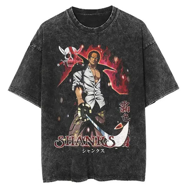 🏴‍☠️ T-shirt Vintage Shanks - One Piece ⚔🔥