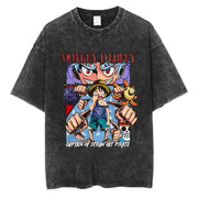 🏴‍☠️ T-shirt Oversize Monkey D. Luffy – Évolution du Roi des Pirates 🌊🔥